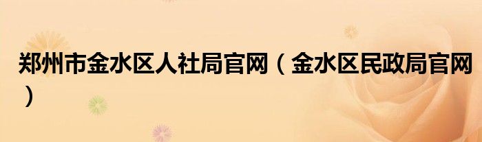 郑州市金水区人社局官网（金水区民政局官网）