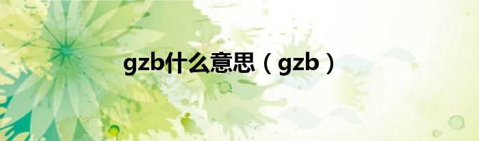 gzb什么意思（gzb）