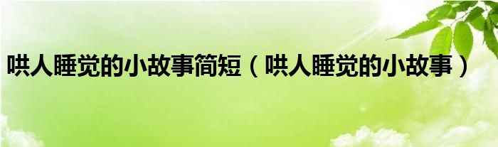 哄人睡觉的小故事简短（哄人睡觉的小故事）