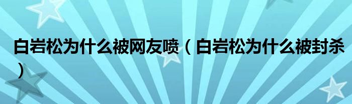 白岩松为什么被网友喷（白岩松为什么被封杀）