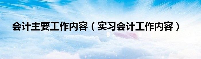 会计主要工作内容（实习会计工作内容）