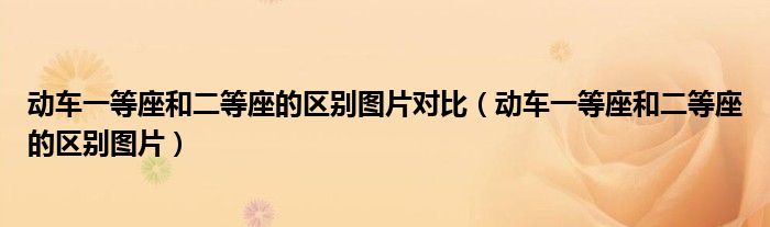 动车一等座和二等座的区别图片对比（动车一等座和二等座的区别图片）