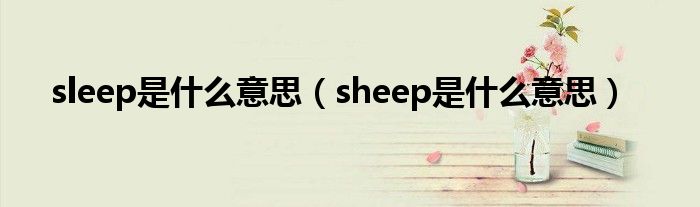 sleep是什么意思（sheep是什么意思）