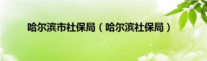 哈尔滨市社保局（哈尔滨社保局）