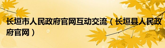 长垣市人民政府官网互动交流（长垣县人民政府官网）