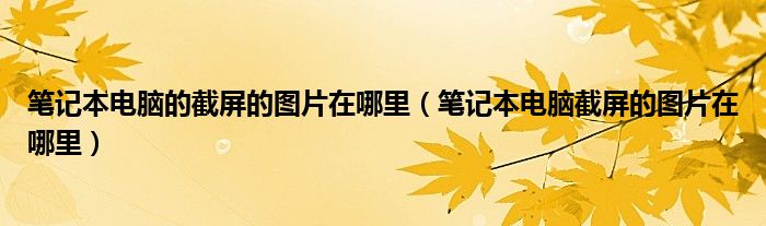 笔记本电脑的截屏的图片在哪里（笔记本电脑截屏的图片在哪里）