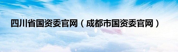 四川省国资委官网（成都市国资委官网）