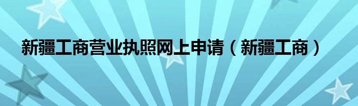 新疆工商营业执照网上申请（新疆工商）