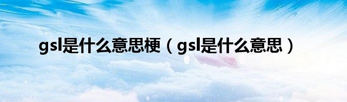 gsl是什么意思梗（gsl是什么意思）