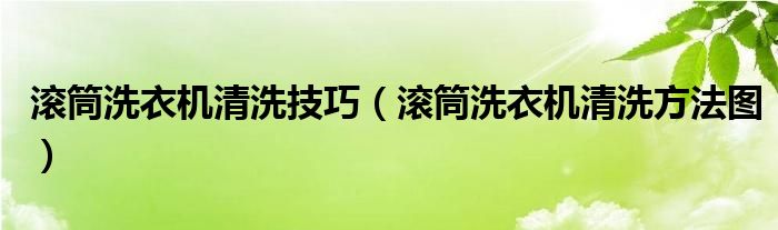 滚筒洗衣机清洗技巧（滚筒洗衣机清洗方法图）