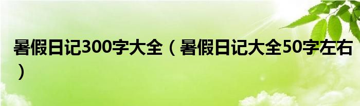 暑假日记300字大全（暑假日记大全50字左右）