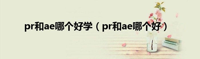 pr和ae哪个好学（pr和ae哪个好）