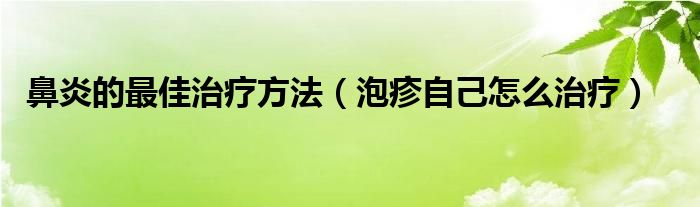 鼻炎的最佳治疗方法（泡疹自己怎么治疗）