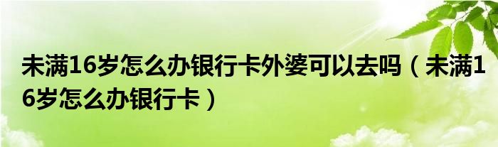 未满16岁怎么办银行卡外婆可以去吗（未满16岁怎么办银行卡）