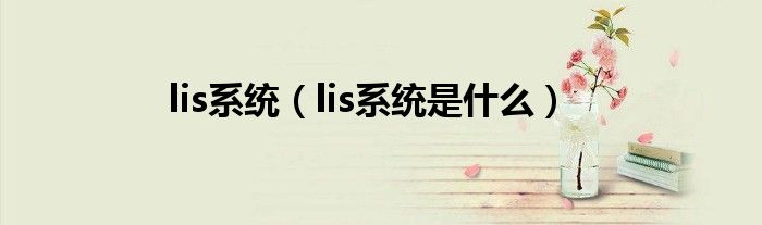 lis系统（lis系统是什么）