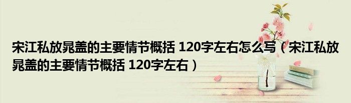 宋江私放晁盖的主要情节概括 120字左右怎么写（宋江私放晁盖的主要情节概括 120字左右）