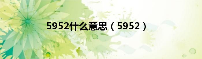 5952什么意思（5952）