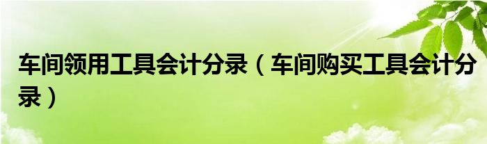 车间领用工具会计分录（车间购买工具会计分录）