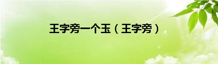 王字旁一个玉（王字旁）