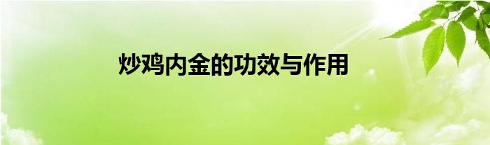 炒鸡内金的功效与作用