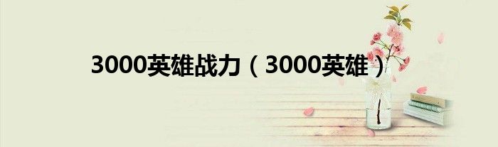 3000英雄战力（3000英雄）