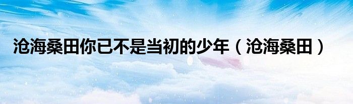 沧海桑田你已不是当初的少年（沧海桑田）