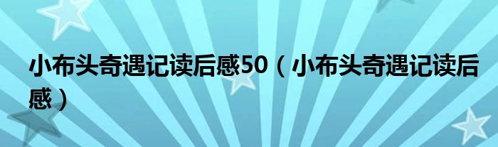 小布头奇遇记读后感50（小布头奇遇记读后感）