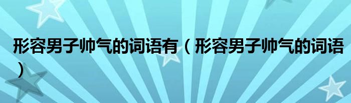 形容男子帅气的词语有（形容男子帅气的词语）