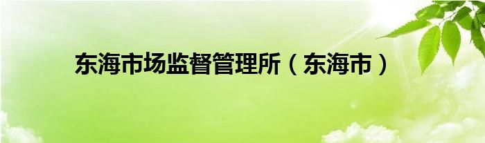 东海市场监督管理所（东海市）