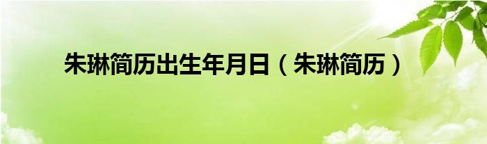 朱琳简历出生年月日（朱琳简历）