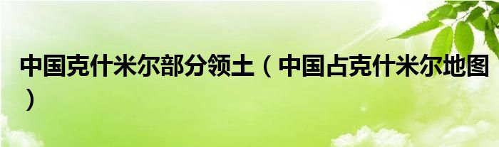 中国克什米尔部分领土（中国占克什米尔地图）