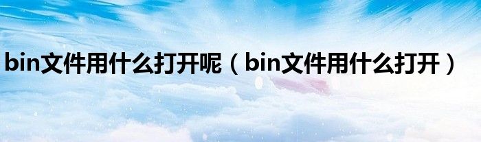 bin文件用什么打开呢（bin文件用什么打开）