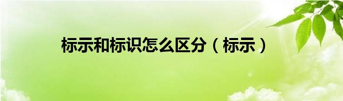 标示和标识怎么区分（标示）