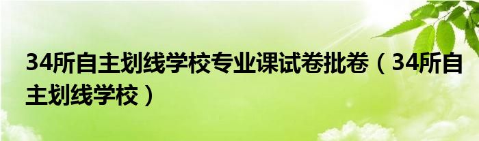 34所自主划线学校专业课试卷批卷（34所自主划线学校）