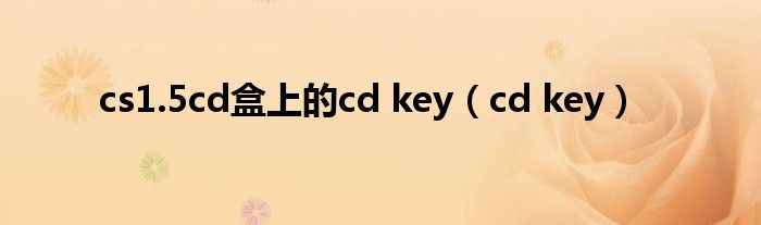 cs1.5cd盒上的cd key（cd key）