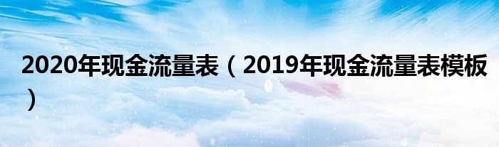 2020年现金流量表（2019年现金流量表模板）