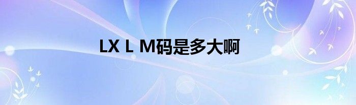 LX L M码是多大啊