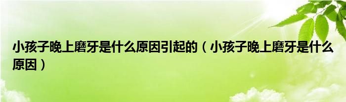 小孩子晚上磨牙是什么原因引起的（小孩子晚上磨牙是什么原因）