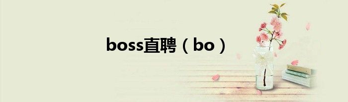 boss直聘（bo）