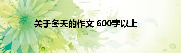 关于冬天的作文 600字以上