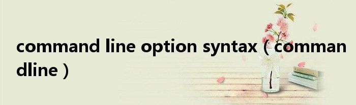 command line option syntax（commandline）