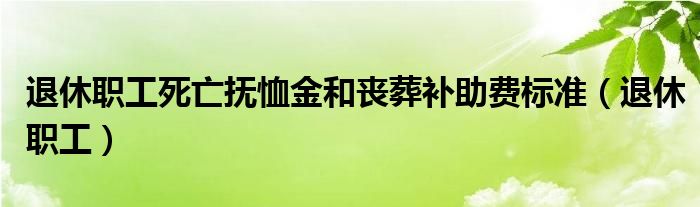 退休职工死亡抚恤金和丧葬补助费标准（退休职工）