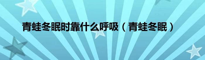 青蛙冬眠时靠什么呼吸（青蛙冬眠）