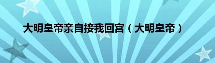 大明皇帝亲自接我回宫（大明皇帝）