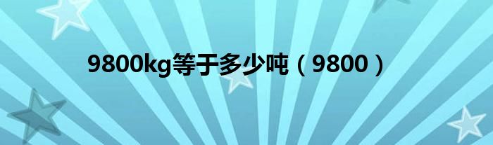 9800kg等于多少吨（9800）