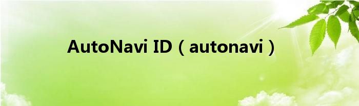 AutoNavi ID（autonavi）