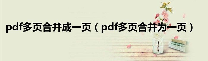 pdf多页合并成一页（pdf多页合并为一页）