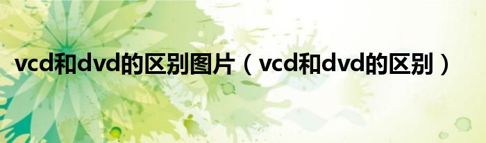 vcd和dvd的区别图片（vcd和dvd的区别）