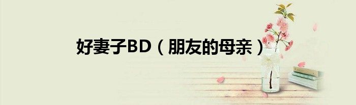 好妻子BD（朋友的母亲）