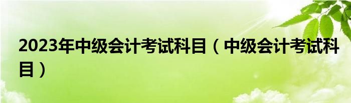 2023年中级会计考试科目（中级会计考试科目）